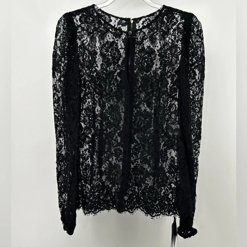 NWT Dolce & Gabbana L/s Lace Blouse Shirt with Rhinestone SIZE IT40 US SMALL